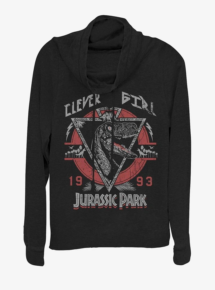 Jurassic Park Clever Rock Cowl Neck Long-Sleeve Girls Top