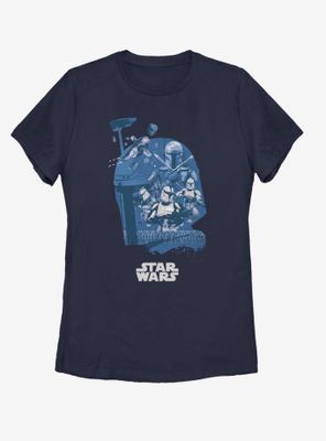 Star Wars Boba Fett Head Fill Womens T-Shirt