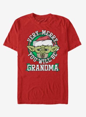 Star Wars Merry Yoda Grandma T-Shirt