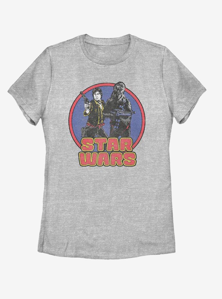 Star Wars Circle Chewie and Han Womens T-Shirt