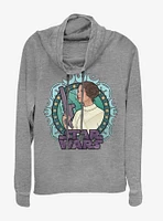 Star Wars Leia Glass Cowlneck Long-Sleeve Womens Top