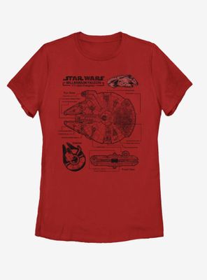 Star Wars Falcon Schematic Womens T-Shirt