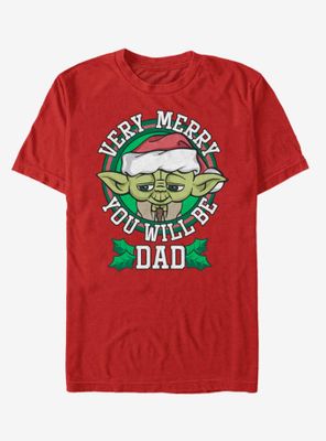 Star Wars Merry Yoda Dad T-Shirt