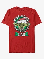 Star Wars Merry Yoda Dad T-Shirt