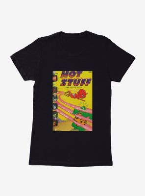 Hot Stuff The Little Devil Flying Away Comic Cover Womens T-Shirt