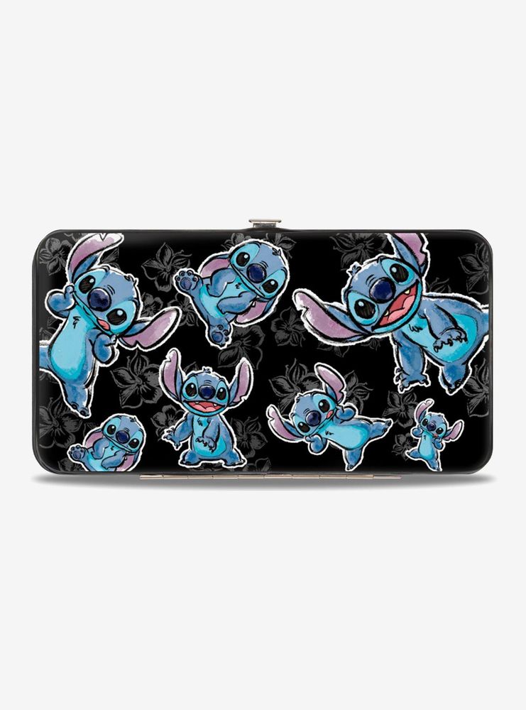 Disney Lilo & Stitch Scattered Hibiscus Hinged Wallet