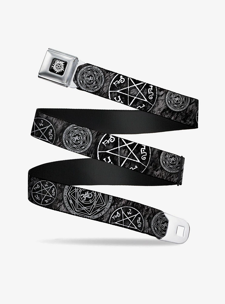 Supernatural Black & White Icons Seatbelt Belt