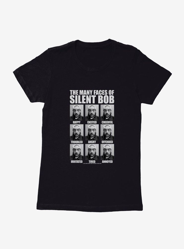 Jay And Silent Bob Reboot The Many Faces of Table Womens T-Shirt