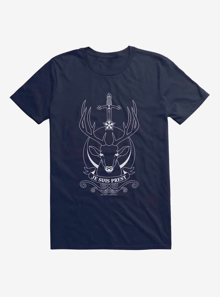 Outlander Deer Je Suis Prest Emblem T-Shirt