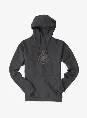 Harry Potter Grayscale Hogwarts Crest Hoodie