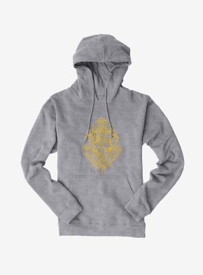 Harry Potter Hogwarts Shield Yellow Outline Hoodie