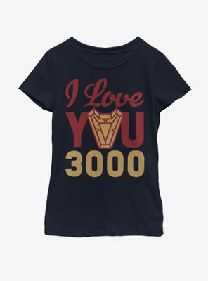 Marvel Iron Man Love You 3000 Arc Reactor Youth Girls T-Shirt