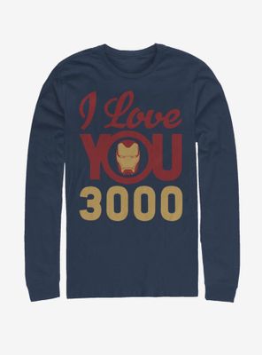 Marvel Iron Man Love You 3000 Icon Face Long-Sleeve T-Shirt