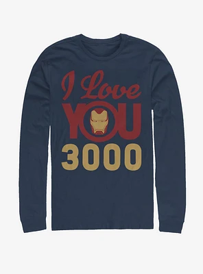 Marvel Iron Man Love You 3000 Icon Face Long-Sleeve T-Shirt