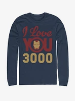 Marvel Iron Man Love You 3000 Icon Face Long-Sleeve T-Shirt