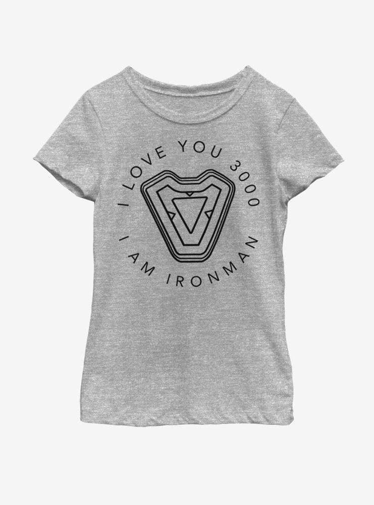 Marvel Iron Man Man's Heart Youth Girls T-Shirt