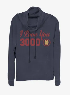 Marvel Iron Man Love You Icon Cowlneck Long-Sleeve Womens Top