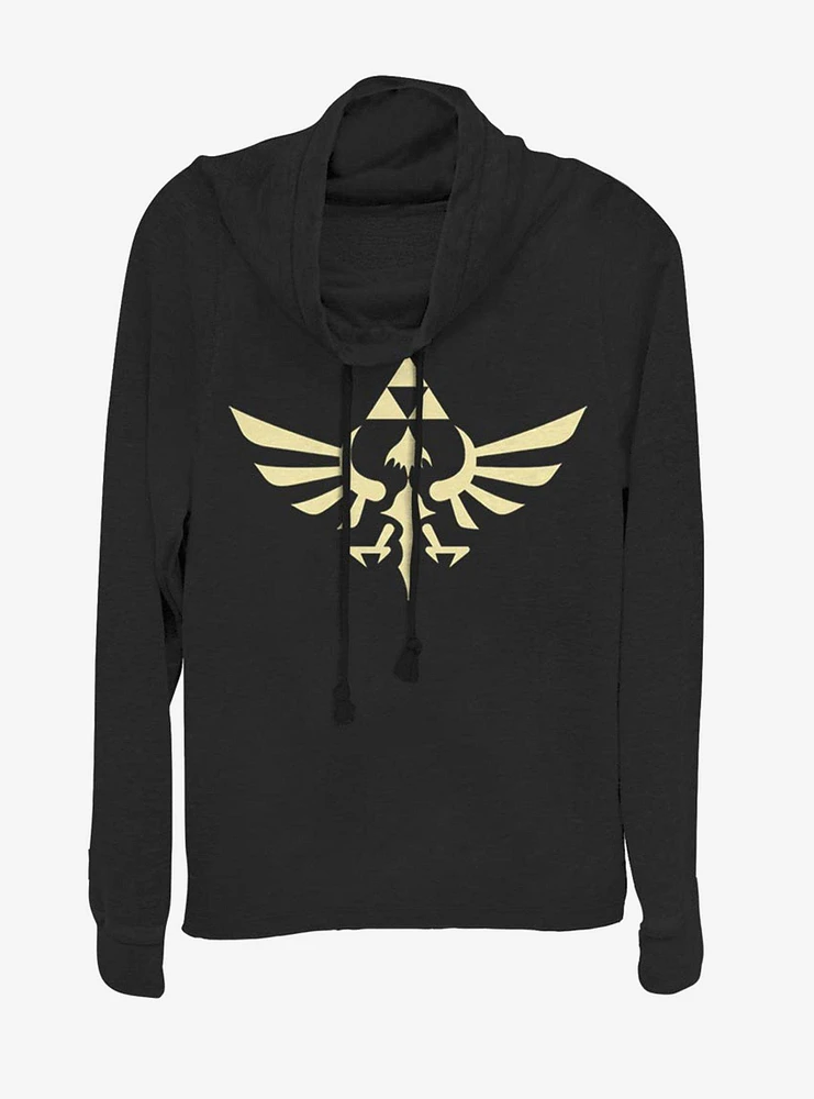 Nintendo Triumphant Triforce Cowlneck Long-Sleeve Womens Top