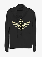 Nintendo Triumphant Triforce Cowlneck Long-Sleeve Womens Top