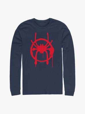 Marvel Spider-Man : Into The Spiderverse Miles Symbol Long-Sleeve T-Shirt