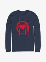Marvel Spider-Man : Into The Spiderverse Miles Symbol Long-Sleeve T-Shirt