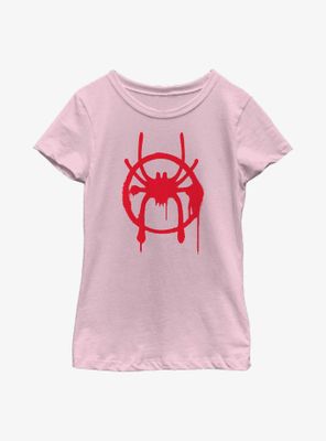 Marvel Spider-Man : Into The Spiderverse Miles Symbol Youth Girls T-Shirt