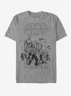 Star Wars Heroes Outline T-Shirt