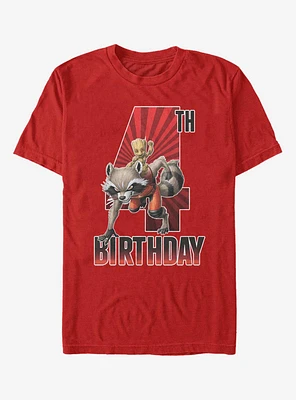 Marvel Guardians Of The Galaxy Groot 4th Birthday T-Shirt