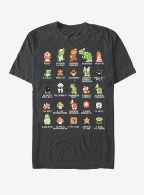 Nintendo Super Mario Pixel Cast T-Shirt