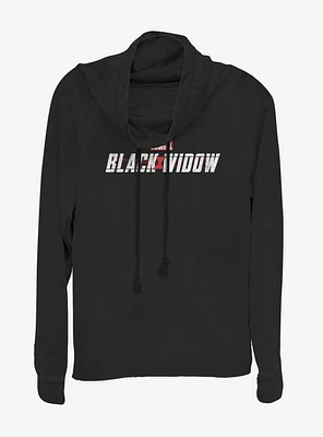 Marvel Black Widow 2019 Logo Cowlneck Long-Sleeve Womens Top