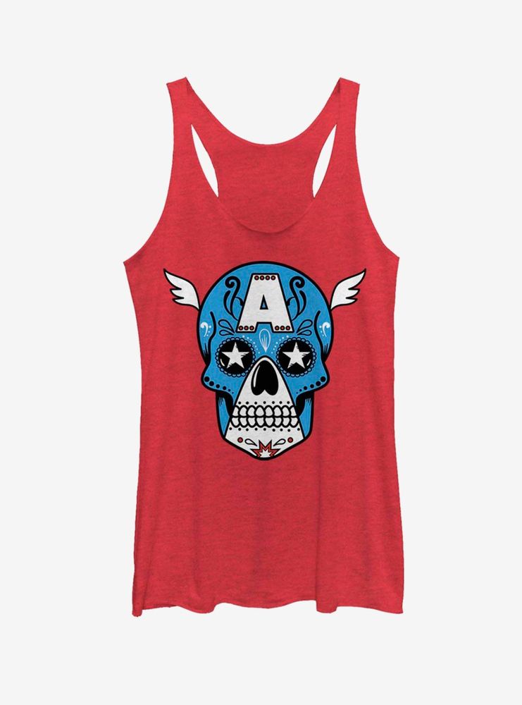 Marvel Captain America Sugar Skull Womens Tank Top