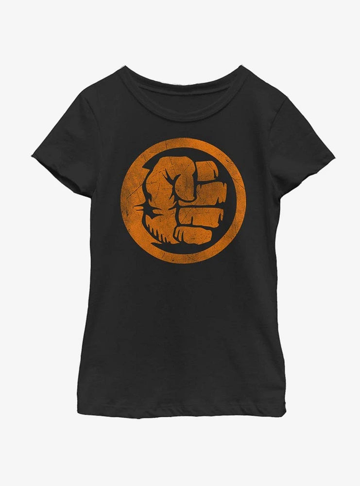 Marvel Hulk Orange Youth Girls T-Shirt