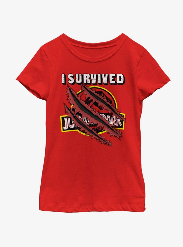 Jurassic Park I Survived Youth Girls T-Shirt