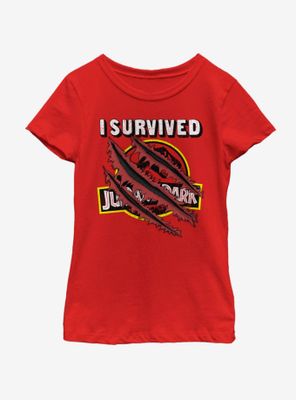 Jurassic Park I Survived Youth Girls T-Shirt