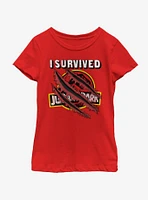 Jurassic Park I Survived Youth Girls T-Shirt