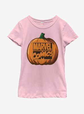Marvel Logo Pumpkin Youth Girls T-Shirt