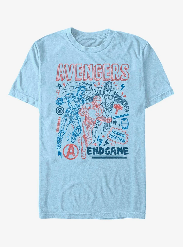 Marvel Avengers Earths Mightiest Doodles T-Shirt