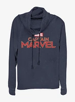 Marvel Captain Logo Cowl Neck Long-Sleeve Girls Top