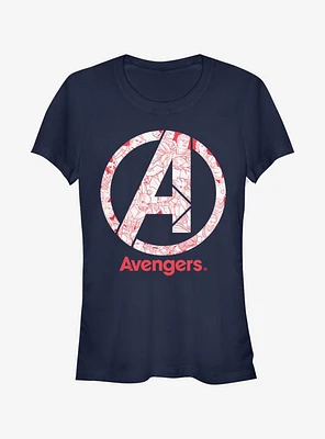 Marvel Avengers Line Art Logo Girls T-Shirt