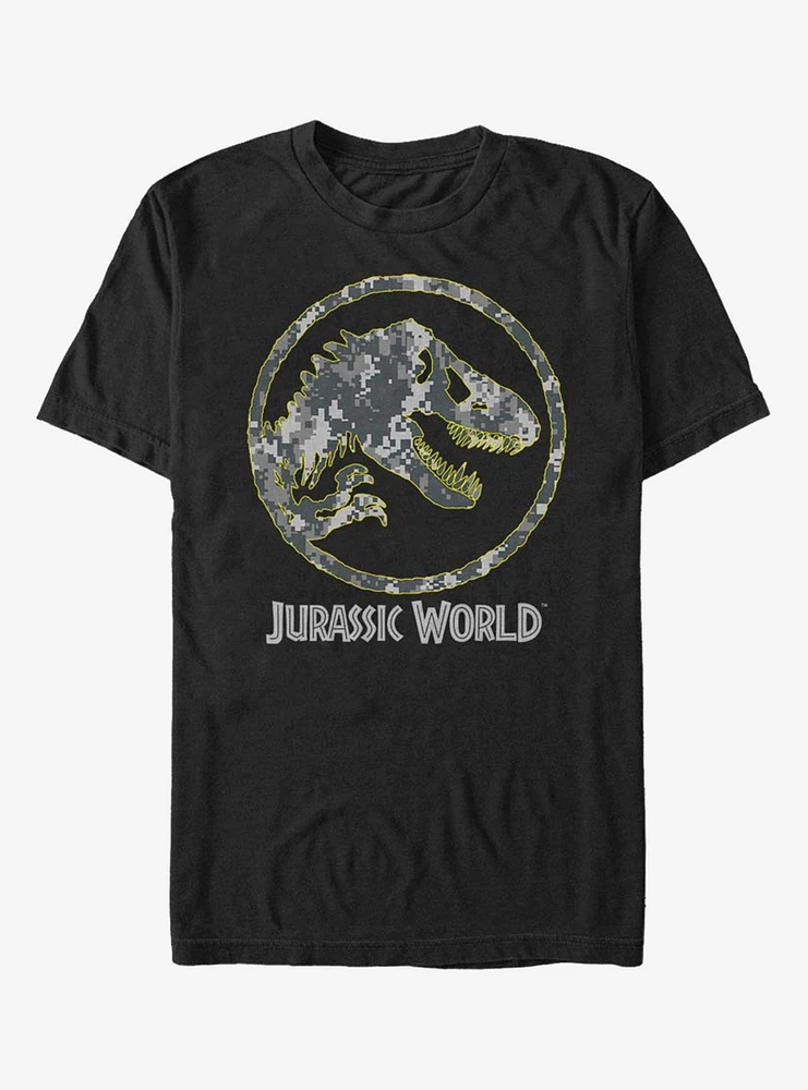 Jurassic Park Camo Yellow Dino T-Shirt