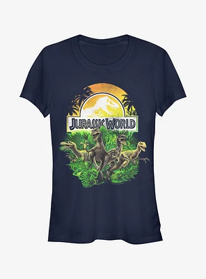 Jurassic Park Distressed Plastic Jungle Girls T-Shirt