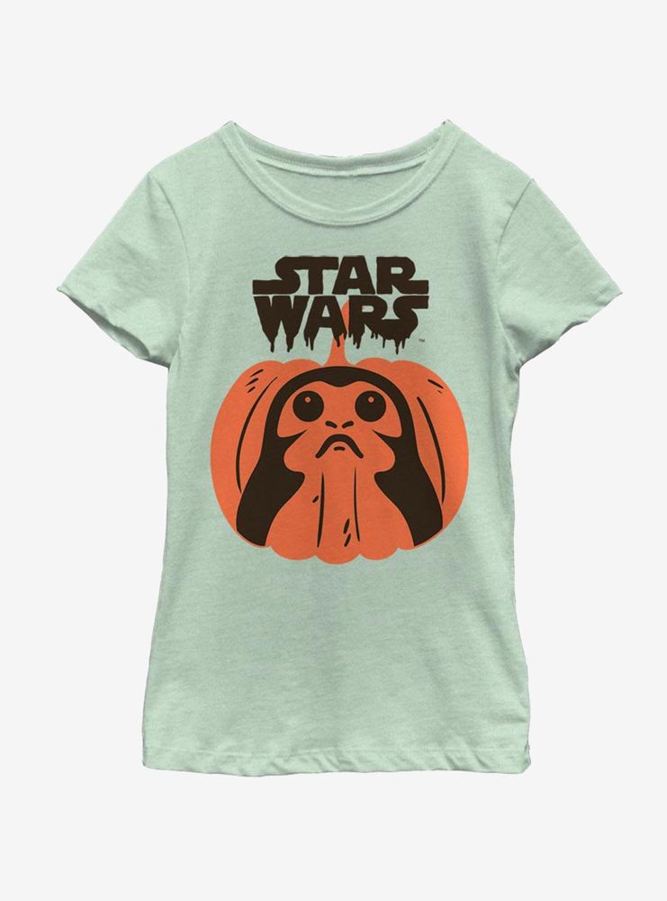 Star Wars The Last Jedi Porg Pumpkin Youth Girls T-Shirt