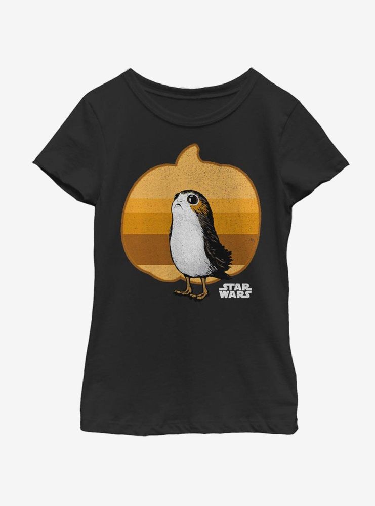 Star Wars The Last Jedi Porg Simple Pumpkin Youth Girls T-Shirt