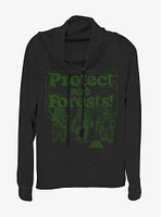 Star Wars Protect Our Forests Cowlneck Long-Sleeve Womens Top