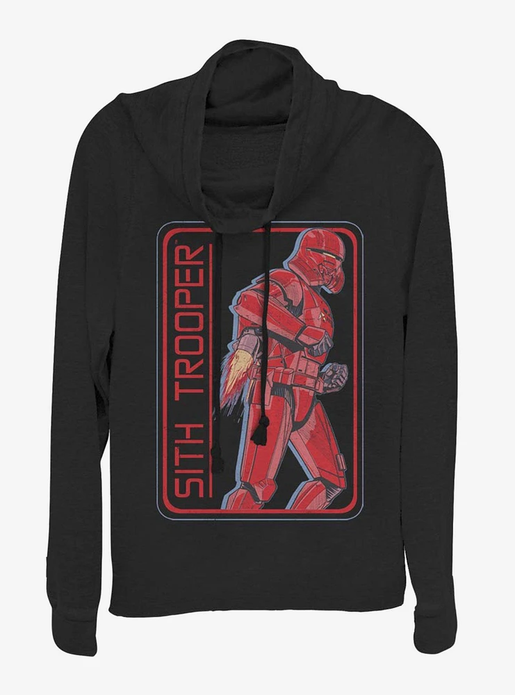 Star Wars Episode IX The Rise Of Skywalker Retro Sith Trooper Cowlneck Long-Sleeve Womens Top