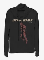 Star Wars Episode IX The Rise Of Skywalker Jet Red Cowlneck Long-Sleeve Womens Top