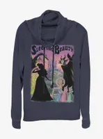 Disney Sleeping Beauty Classic Poster Cowlneck Long-Sleeve Womens Top