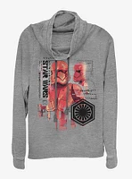 Star Wars Episode IX The Rise Of Skywalker Red Trooper Schematic Cowlneck Long-Sleeve Womens Top