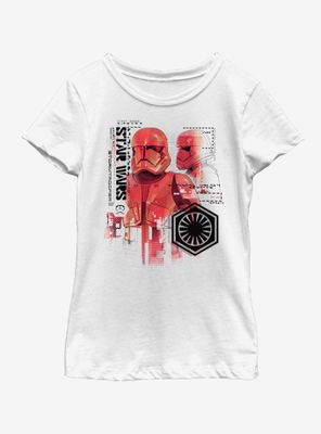 Star Wars The Rise Of Skywalker Red Trooper Schematic Youth Girls T-Shirt