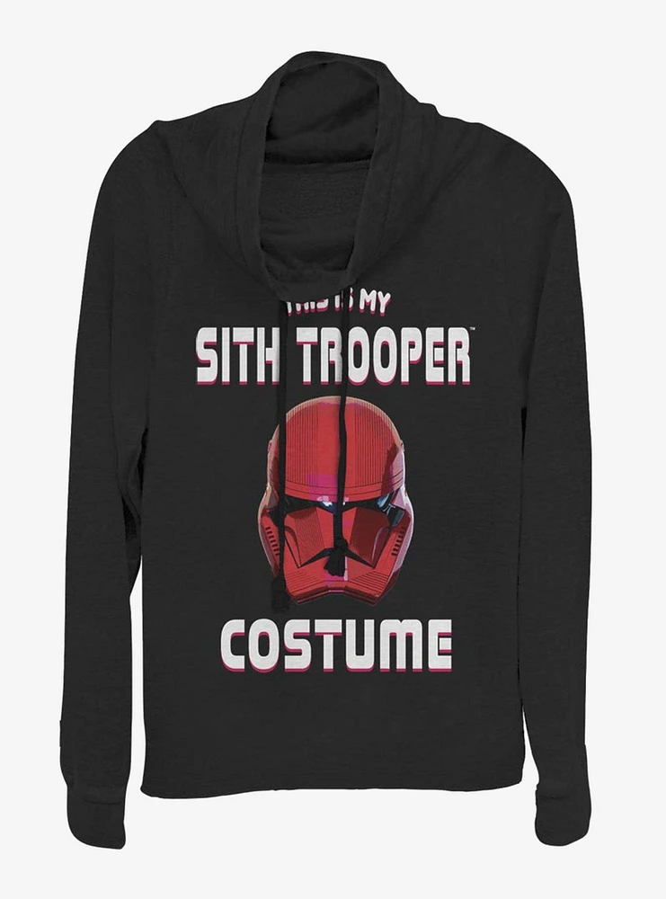 Star Wars Episode IX The Rise Of Skywalker Sith Trooper Costume Cowlneck Long-Sleeve Womens Top